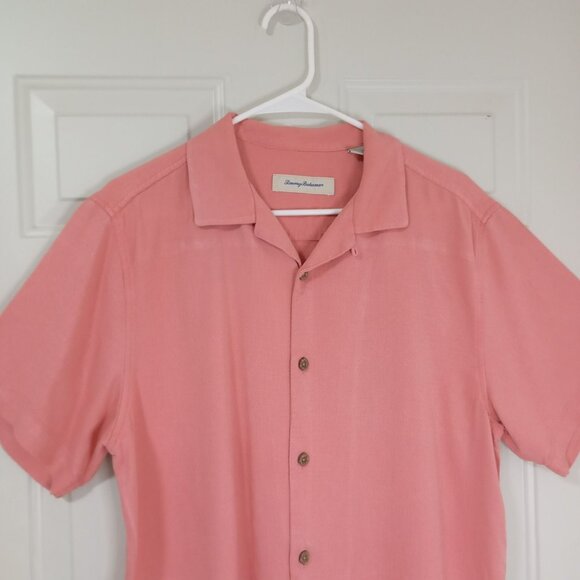 Tommy Bahama Mens Coral Silk Blend Short Sleeve Button-Up Shirt M - Picture 3 of 7